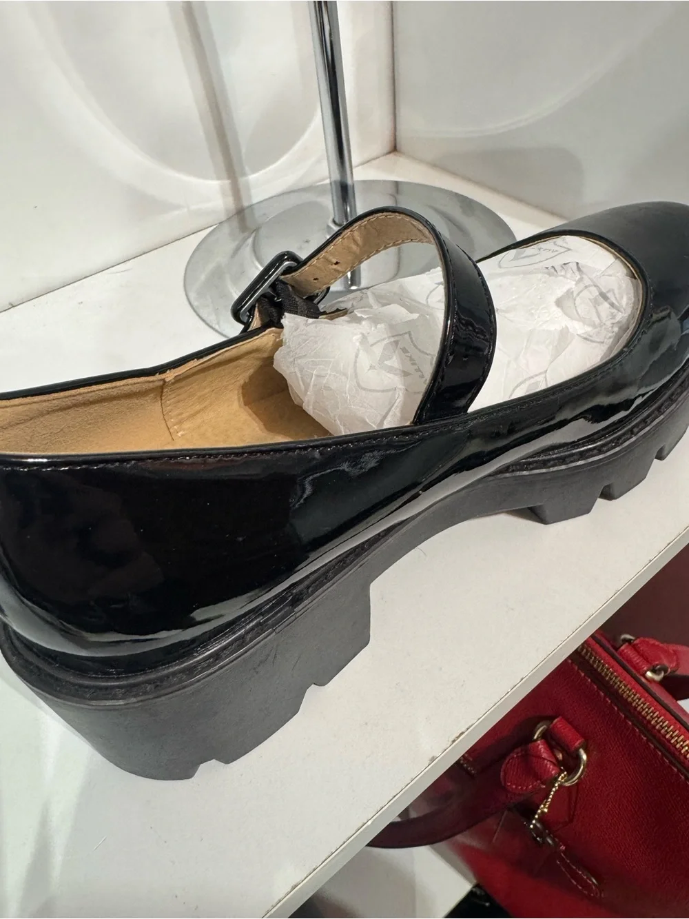 Black Patent Mary Jane Chunky Platform Loafers